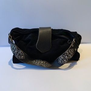 Black suede bag